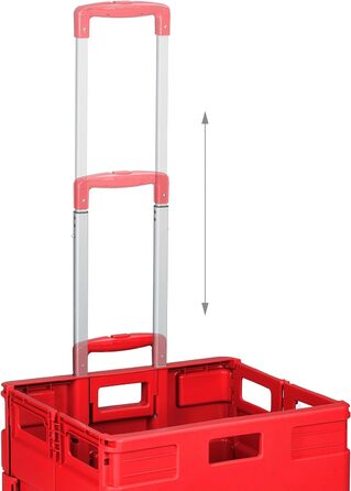Relaxdays Einkaufstrolley, 35 kg, Faltbar, rot