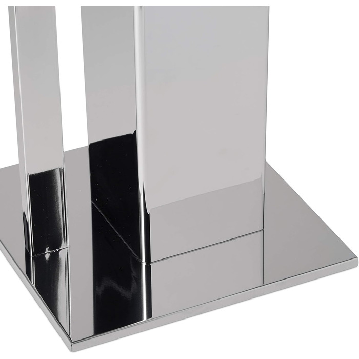 Relaxdays Stand WC Garnitur WIMEDO eckig HBT: 71 x 20 x 20 cm Toilettenbürstenhalter aus Edelstahl mit Lackierung Toilettenpapierhalter und Klorollenhalter als freistehende WC Bürstengarnitur, (Silber)