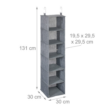 Relaxdays Kleiderschrank Hängeregal mit 6 Fächern