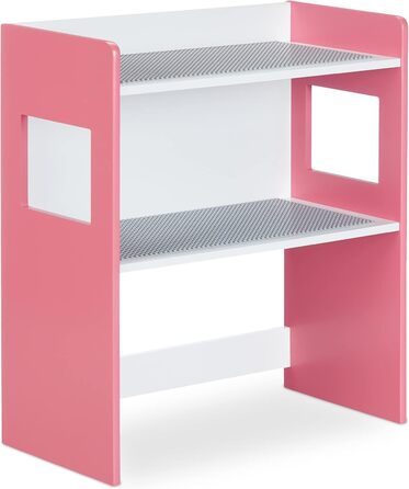 Relaxdays Kinderregal mit Bauplatten, Aufbewahrungsbox mit Rollen, HxBxT: 60 x 52 x 26,5 cm, Spielzeugregal, MDF, bunt