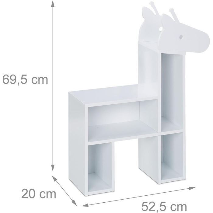 Relaxdays Kinderregal Bär, 2 Schubladen, 2 offene Fächer, H x B x T:  Bücherregal Kinder, (69,5 x 52,5 x 20 cm, Weiß)