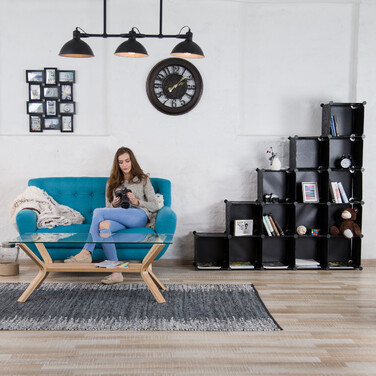 Relaxdays Steckregal aus Kunststoff mit 15 Fächern