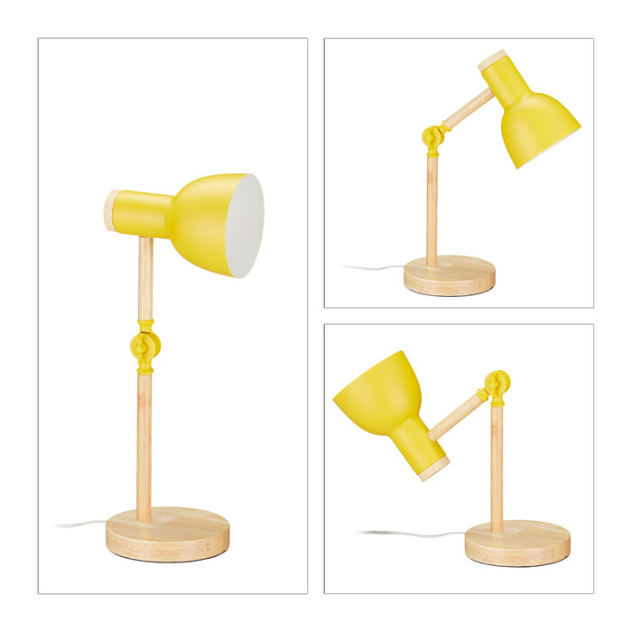 Relaxdays Schreibtischlampe Holz verstellbar