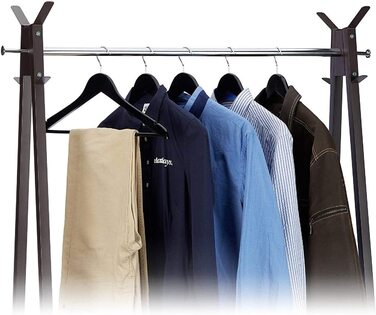 Relaxdays Kleiderbügel Set Holz, 20er Pack Garderobenbügel, Hemden & Hosen, 360° drehbar, Bügel HxB 23 x 44 cm, schwarz