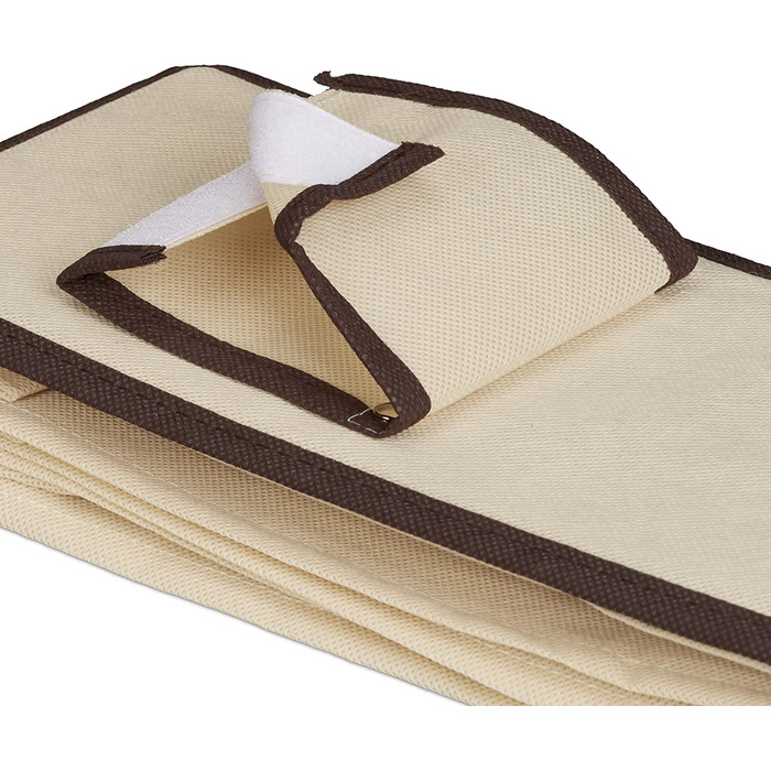 Relaxdays, Beige Hängeregal Stoff, Hängeaufbewahrung, 6 Fächer, 2 Schübe, für Kleiderschrank, HBT: ca. 82x14,5x30 cm, 30 x 14
