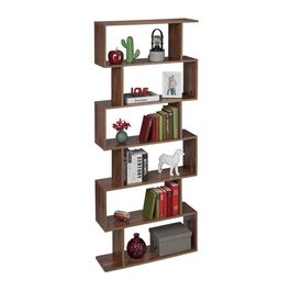 Relaxdays Hohes Bücherregal braun