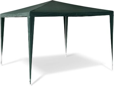 Relaxdays Pavillon Zelt HBT: 2,5 x 3 x 3 m Gartenpavillon mit quadratischer Fläche und Dach aus 100% PE Partyzelt für Festival oder Feier Pavilion mit Stahlgestell Pavillion, grün