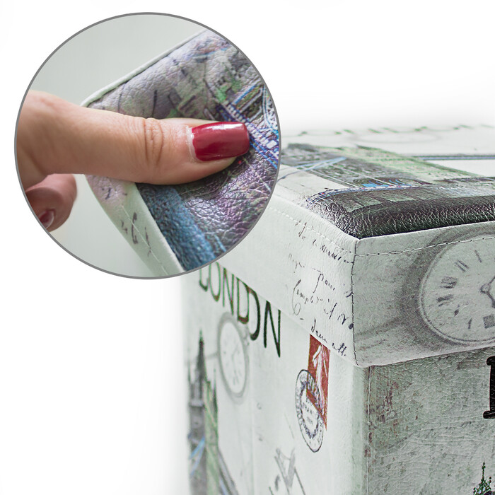Relaxdays Sitzhocker mit Stauraum Trendmotiv