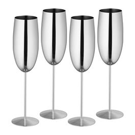Relaxdays Sektgläser Edelstahl 4er Set