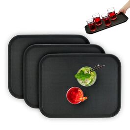 Relaxdays 3er Set Serviertablett 46 x 35 cm