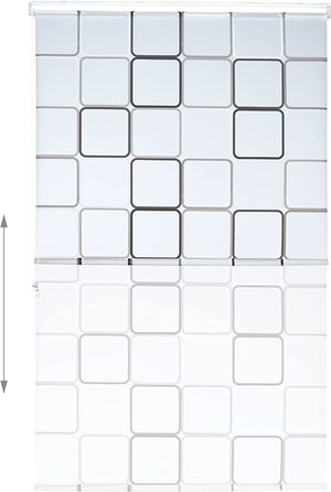 Relaxdays Duschrollo Square, wasserabweisend, Retro Badrollo Wanne u. Dusche, Deckenmontage, 120x240cm, semitransparent