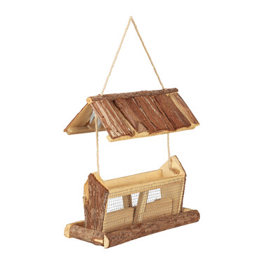 Relaxdays Vogelfutterhaus mit Rinde