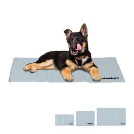 Relaxdays Kühlmatte Hund grau