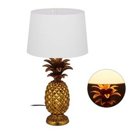 Relaxdays Tischlampe Ananas gold