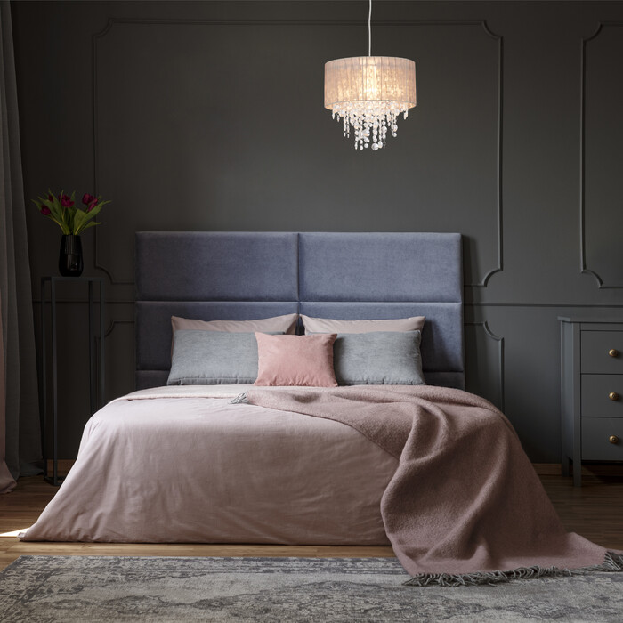 Relaxdays Hängelampe Organza Kristall