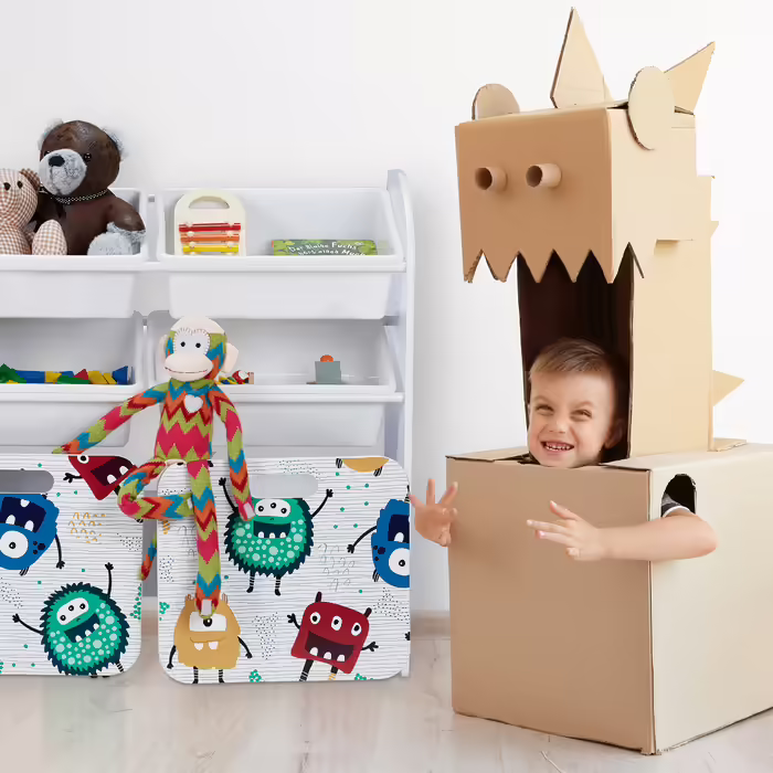 Relaxdays Kinderregal mit Monstern
