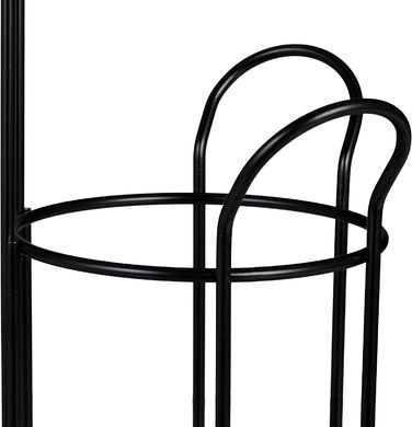 Relaxdays Toilettenpapierhalter stehend, mit Ablage, 3 Rollen Klopapier, modern, Metall, HBT: 57,5x18,5x17,5 cm, (Schwarz)