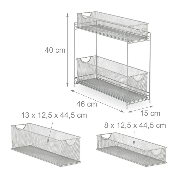 Relaxdays Metall Küchenschrank Organizer