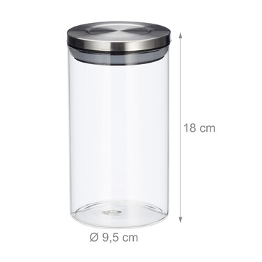 Relaxdays Vorratsglas 3er Set je 1 Liter