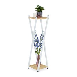 Relaxdays Hoher Blumenständer mit 2 Etagen