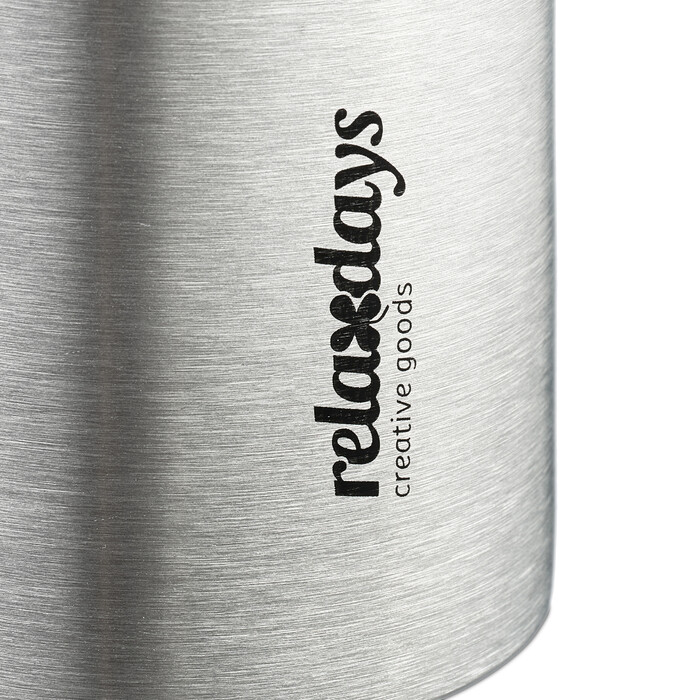 Relaxdays Trinkflasche Edelstahl 750 ml mit Becher