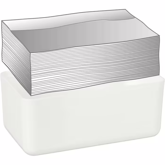 Tücherbox mit Bambusdeckel, fürs Bad, modernes Design, Kunststoff, 10x3x13 cm, weiß/Natur (4)