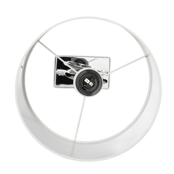 Relaxdays Tischlampe silber mit Schirm