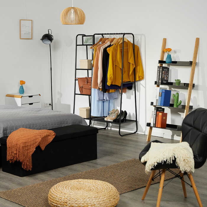 Relaxdays Kleiderständer mit 5 Ablagen