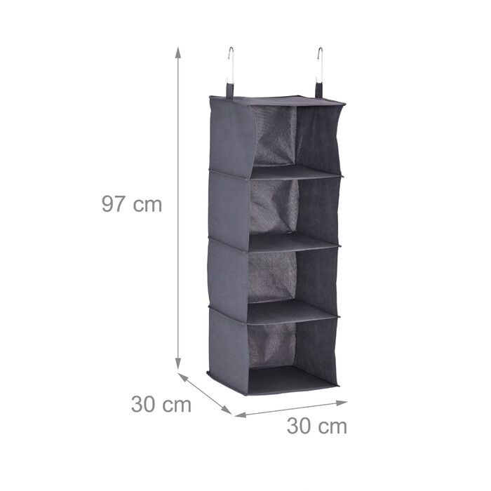 Relaxdays Hängeregal Kleiderschrank 4 Fächer