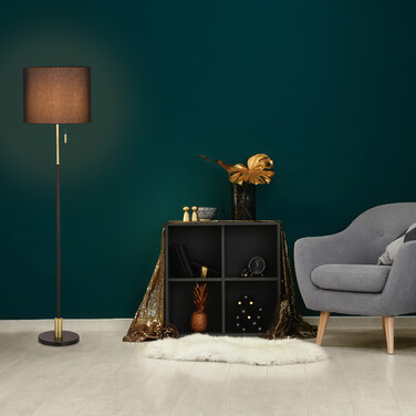 Relaxdays Stehlampe Wohnzimmer schwarz