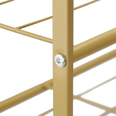 Relaxdays Schuhregal, Metall, 5 Ebenen, stapelbar, erweiterbar, HBT: 90x70x26cm, 15 Paar Schuhe, (Gold)