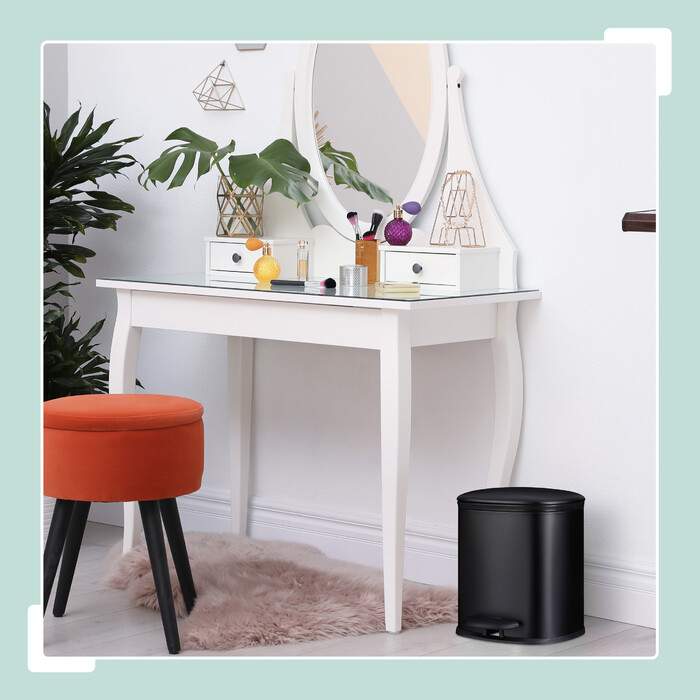 Relaxdays 5 l Bad Mülleimer mit 2 Innenbehältern