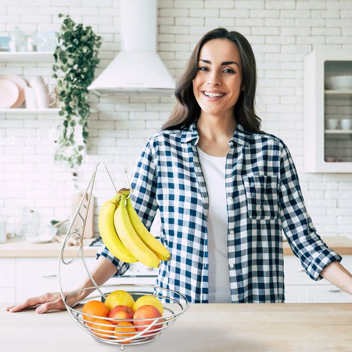 Relaxdays Obstschale mit Bananenhalter