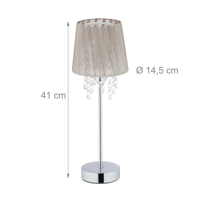 Relaxdays Tischlampe Organza Kristall