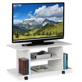 Relaxdays TV Board mit Rollen weiß