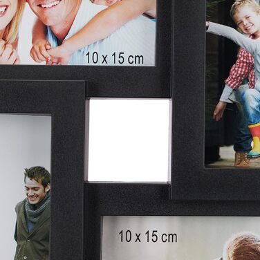 Relaxdays XXL Bilderrahmen Collagen für 24 Bilder in 10 x 15, Hoch- oder Querformat, Kunststoff, HxB 57 x 86 cm, (Schwarz)