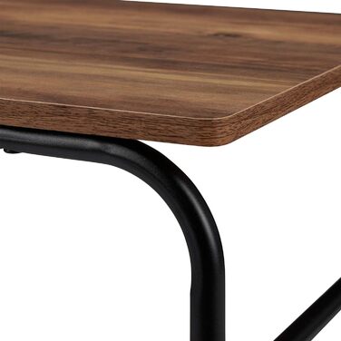 Relaxdays Couchtisch, Industrial Design, rechteckig, niedrig, Materialmix, Holzoptik, Wohnzimmertisch, braun/schwarz