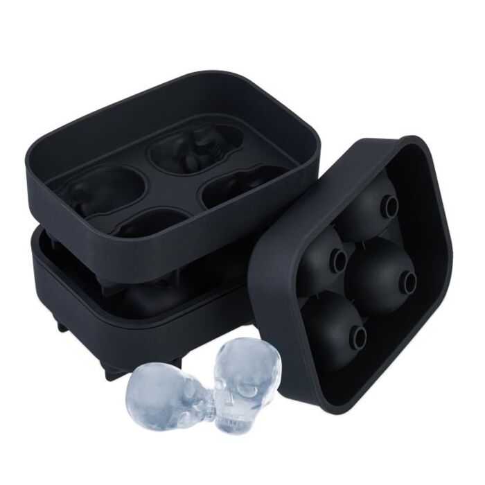 Relaxdays Totenkopf Eiswürfelform im 2er Set