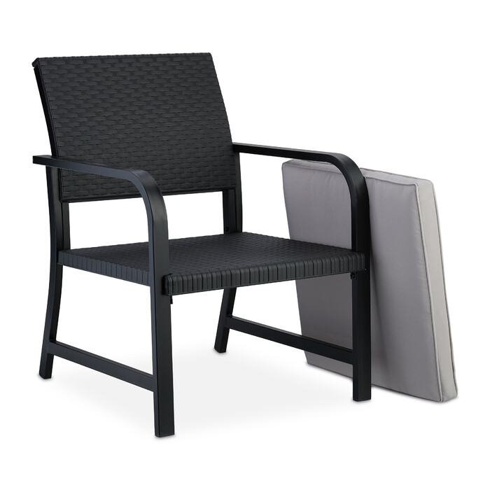 Relaxdays Balkonmöbel Set 3-teilig in Rattan-Optik