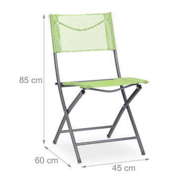Relaxdays Klappbarer Gartenstuhl 2er Set grün