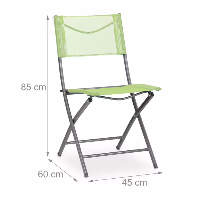 Relaxdays Klappbarer Gartenstuhl 2er Set grün