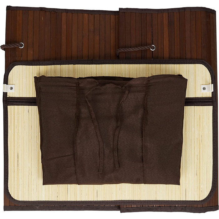 Relaxdays Wäschekorb, mit 3 Fächern, mit Deckel, rechteckiger Wäschesammler, HBT: 62 x 62,5 x 42,5 cm, aus Bambus,  10041530_49 (Braun)