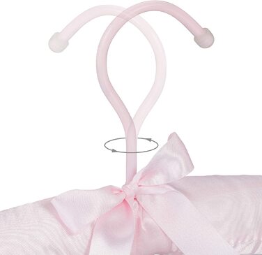 Relaxdays Kleiderbügel Satin,  weich gepolstert, 360° drehbarer Haken, dekorative Schleife, 38 cm breit, (10er Pack, Rosa)