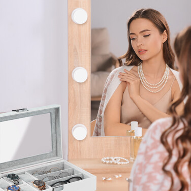 Relaxdays Schmuckaufbewahrung in Lederoptik