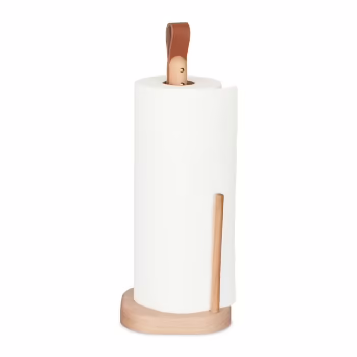 Relaxdays Eckiger Küchenrollenhalter aus Holz