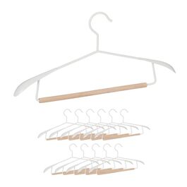 Relaxdays Kleiderbügel Holz & Metall 12er Set