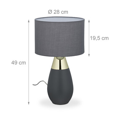 Relaxdays XL Nachttischlampe Touch