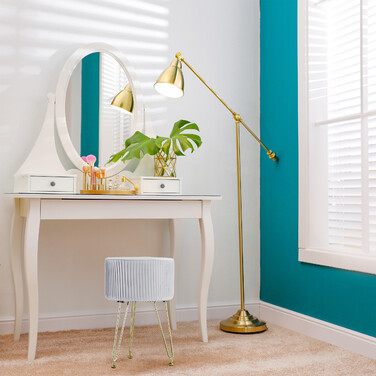 Relaxdays Samt Hocker mit Metallbeinen