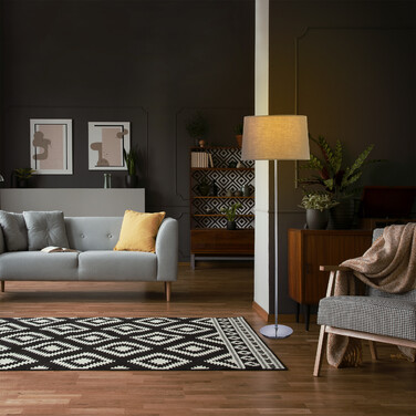 Relaxdays Stehlampe mit Stoffschirm