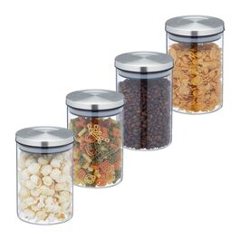 Relaxdays Vorratsgläser 4er Set je 750 ml